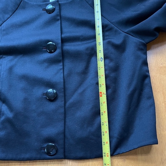 Talbots Black Cropped Stretch Blazer Jacket Button Up Swing Coat Lined, Size 14 - Picture 7 of 8